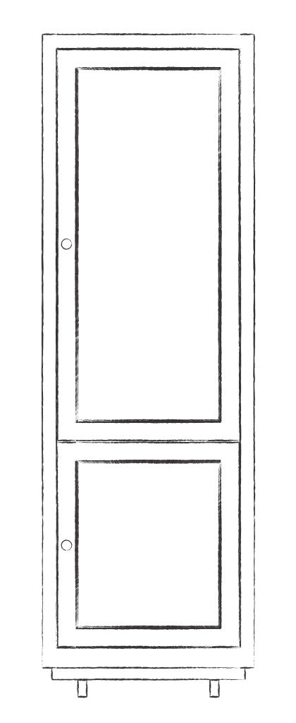 Henley 690 Full Height Fridge/Freezer Cabinet - Lead Light