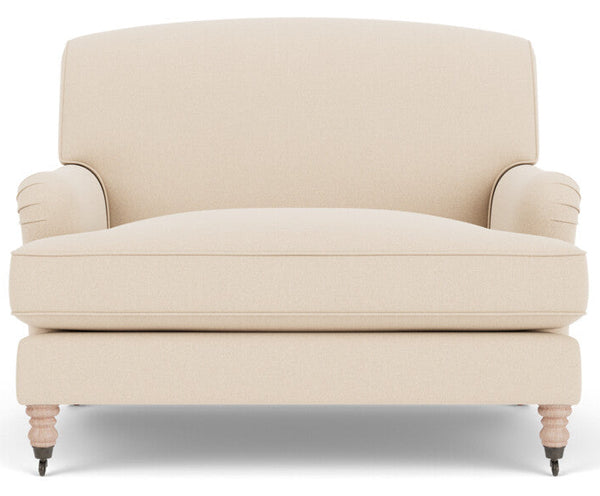 Olivia Loveseat - Heavyweight Linen Pale Oat - Natural Oak Legs