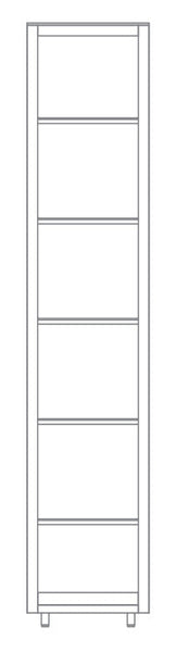 Pembroke Fitted Storage - 525mm- Exterior Driftwood/Lead Light & Interior Shell/Silver Birch- No Shelves