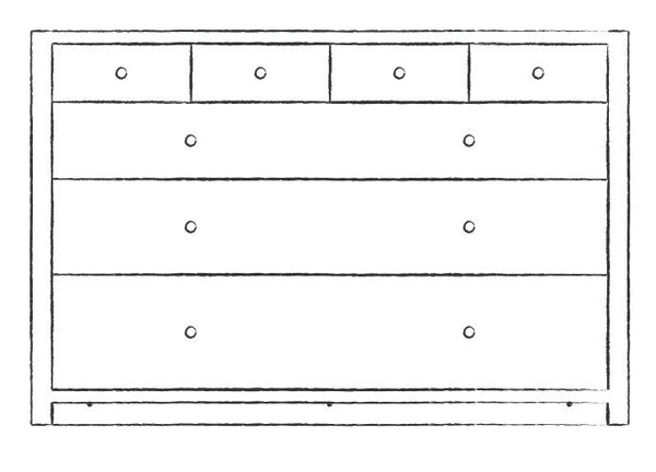 Suffolk 1350 7 Drawer Base Cabinet - Driftwood