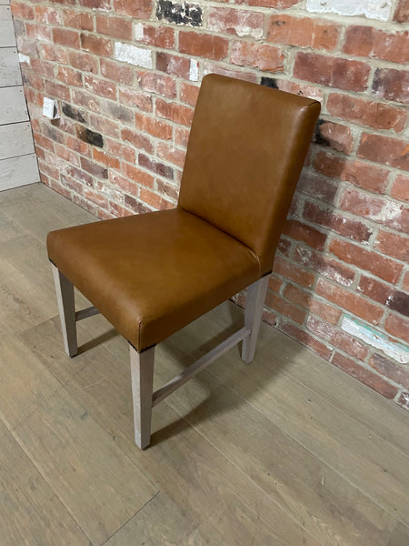 Shoreditch Dining Chair - Barnaby Leather Saddle - PO Legs