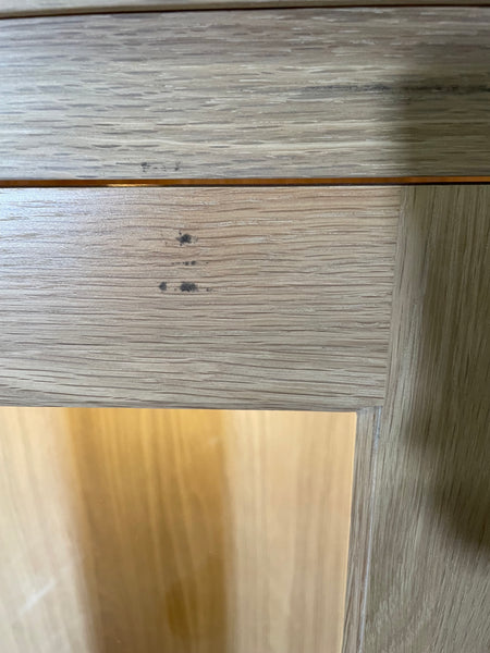 Henley 5ft Glazed Oak Dresser Top - Missing All Internal Shelves