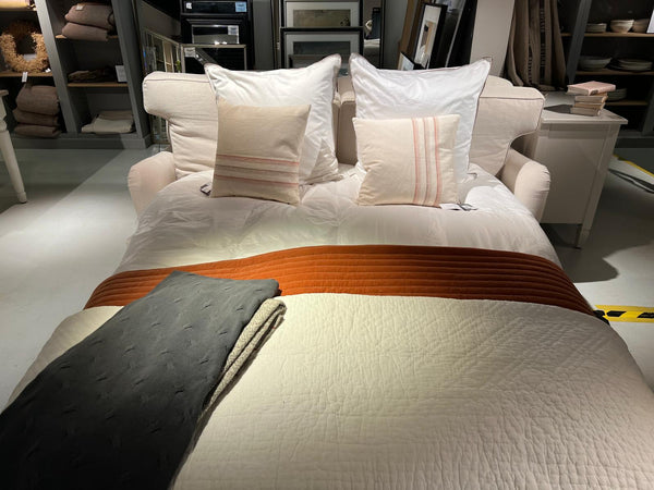 Olivia 3 Seater Sofa Bed - Heavyweight Linen Pale Oat