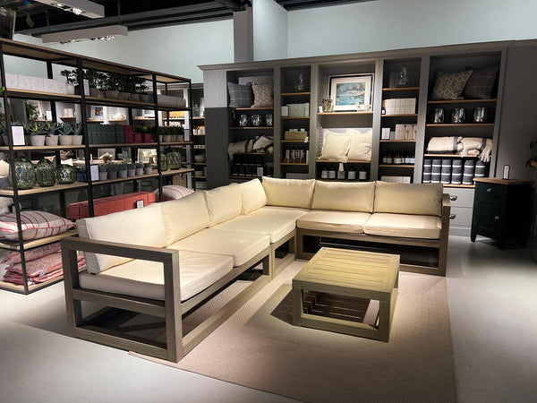 Pembrey Corner Sofa 6 Seater Natural Cushions & Pembrey Coffee Table SET
