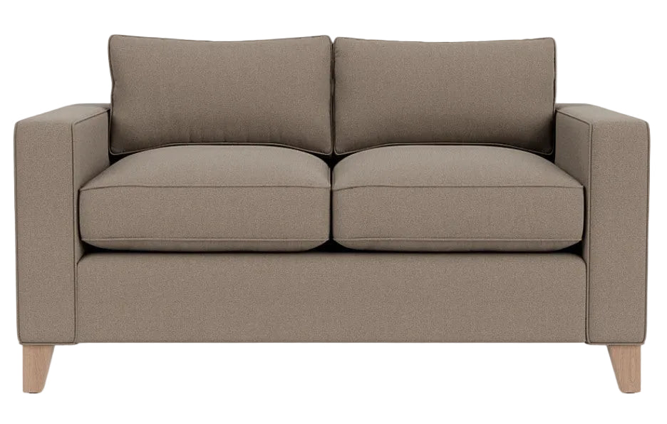 Shoreditch 2 Seater Sofa-Heavyweight Linen Spelt -Natural Oak Leg