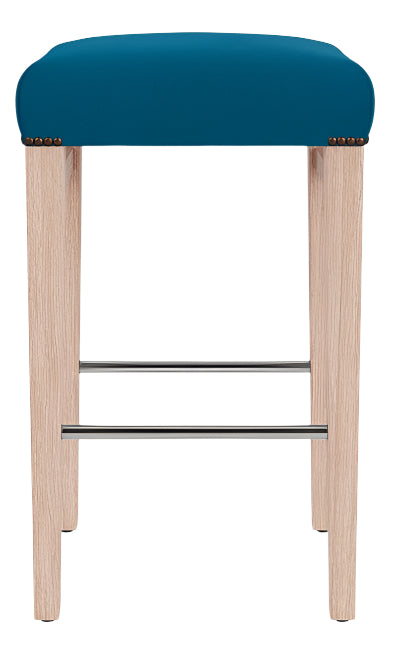 Shoreditch Bar Stool - Isla Kingfisher - Pale Oak
