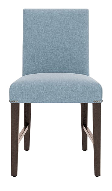 Shoreditch Dining Chair - Linara Flax Blue- Darkened Oak