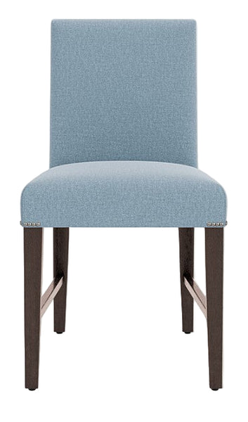 Shoreditch Dining Chair - Linara Flax Blue- Darkened Oak
