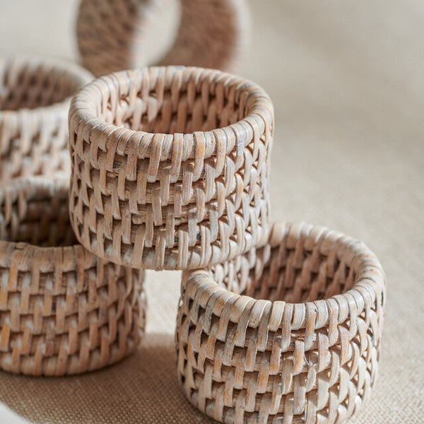 Ashcroft Round Napkin Rings - Silver Reed - Set of 6