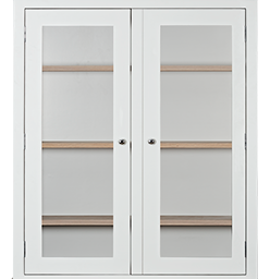 Suffolk 4ft Contemporary Glazed Dresser Top - Silver Birch- No Cornice