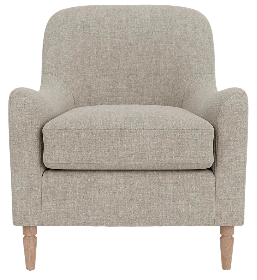 Walter Armchair - Signature Linen Trellis - Natural Oak