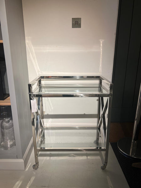 Manhattan 65 Rectangular Drinks Trolley - Metal & Glass