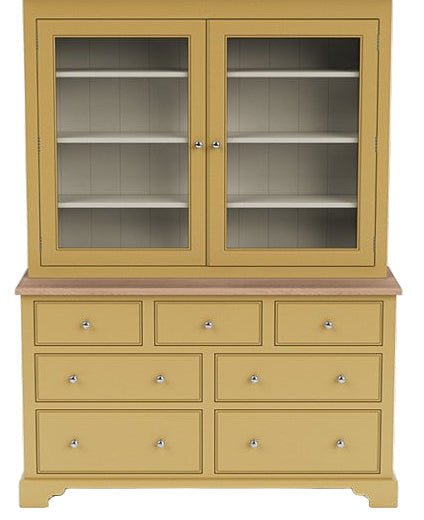 Chichester 5ft Glazed Rack Grand Dresser - Saffron- No Cornice