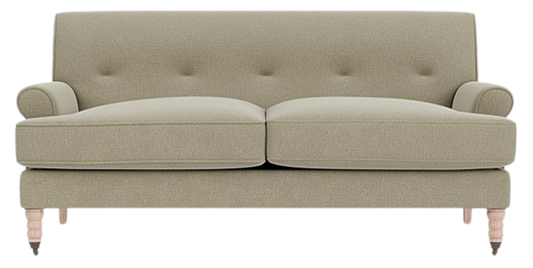 George Sofa Medium - Linara Moss - Pale Oak