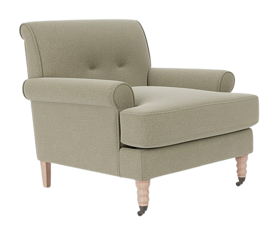 George Armchair - Linara Moss - Pale Oak