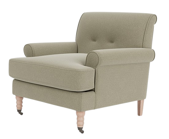 George Armchair - Linara Moss - Pale Oak