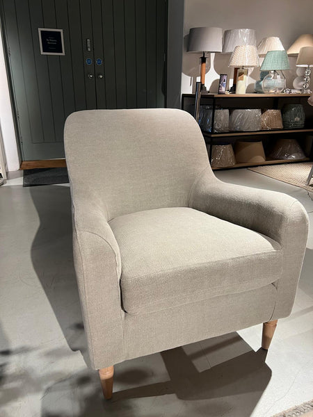 Walter Armchair - Signature Linen Trellis - Natural Oak