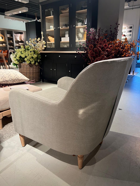 Walter Armchair - Signature Linen Trellis - Natural Oak
