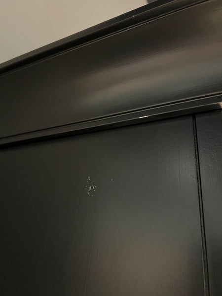 Suffolk 5ft Contemporary Glazed Dresser - Warm Black Exterior & Driftwood Interior- No Lighting