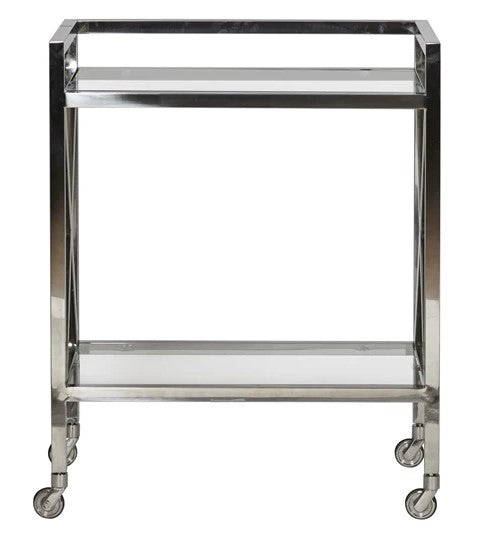 Manhattan 65 Rectangular Drinks Trolley - Metal & Glass