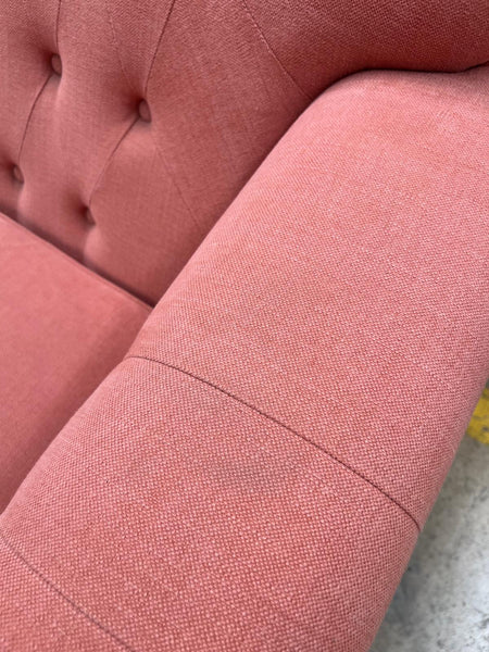 Lottie Sofa Medium - Linara Rhubarb - Pale Oak Legs