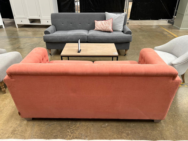 Lottie Sofa Medium - Linara Rhubarb - Pale Oak Legs
