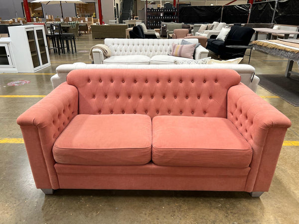 Lottie Sofa Medium - Linara Rhubarb - Pale Oak Legs