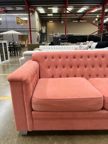 Lottie Sofa Medium - Linara Rhubarb - Pale Oak Legs
