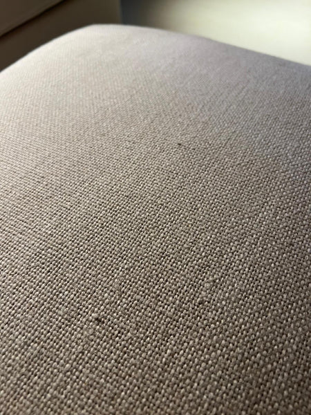 Long Island Footstool - Heavyweight Linen Pale Oat