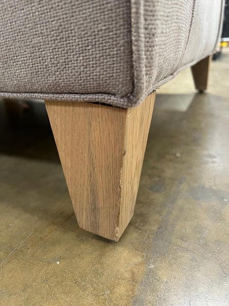Shoreditch Armchair - Heavyweight Linen Millet - Vintage Oak Legs