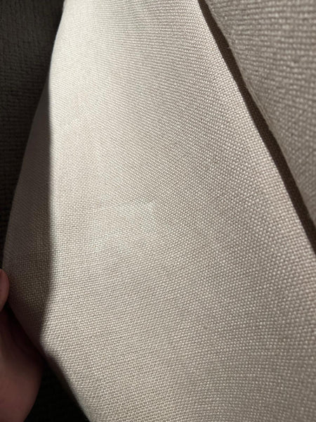 Long Island Footstool - Heavyweight Linen Pale Oat