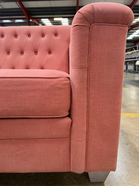 Lottie Sofa Medium - Linara Rhubarb - Pale Oak Legs