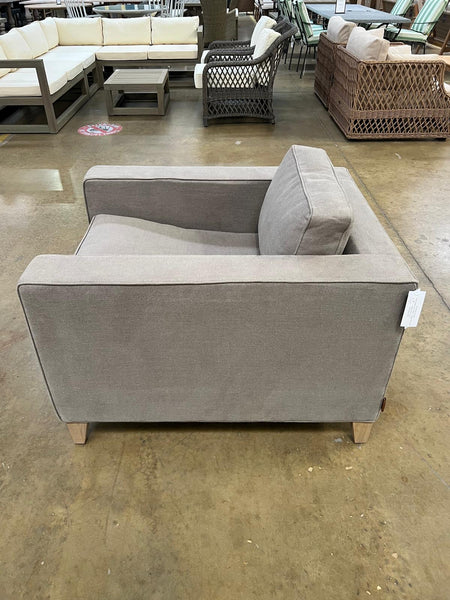 Shoreditch Armchair - Heavyweight Linen Millet - Vintage Oak Legs