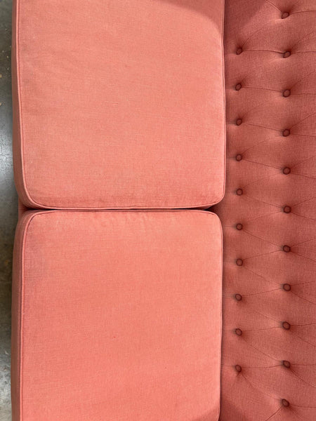 Lottie Sofa Medium - Linara Rhubarb - Pale Oak Legs