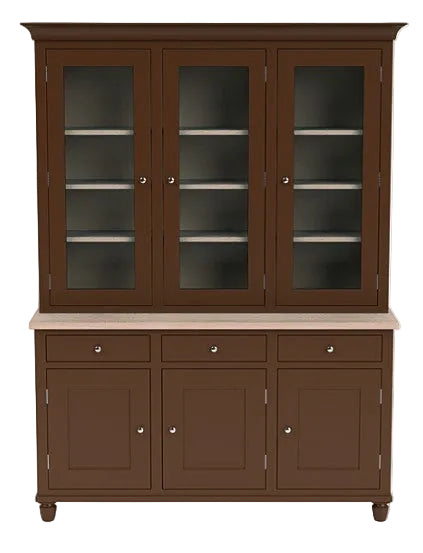 Suffolk 5ft Contemporary Glazed Dresser - Saddle