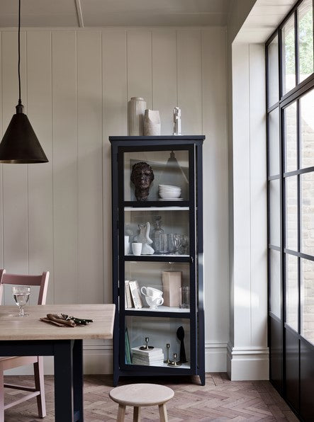 Shepton Glazed Cabinet - Warm Black - Right Opening