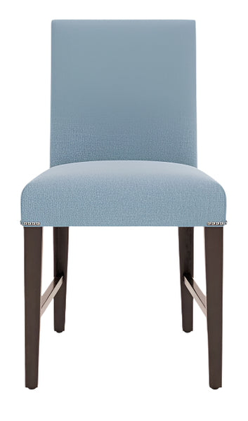 Shoreditch Dining Chair - Linara Flax Blue - Darkened Oak