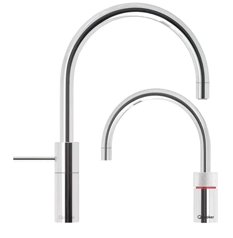 Quooker PRO3 Nordic Round Twintaps - Stainless Steel- 3NRRVSTT