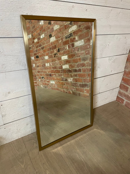 Keswick 85 x 50 Small Rectangular Mirror - Brushed Brass- No Hanging Batten